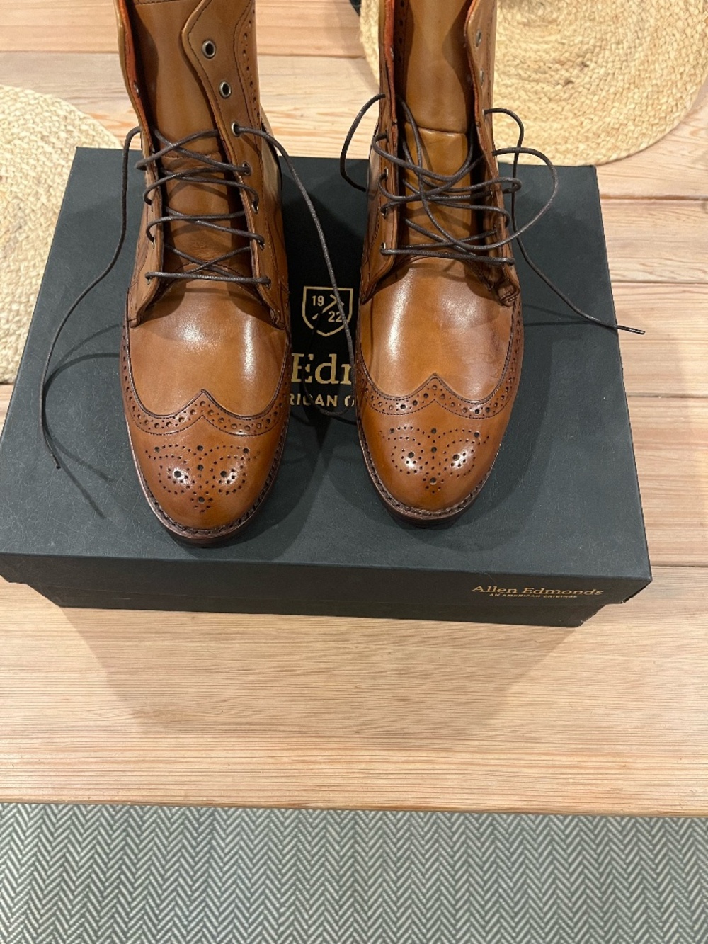 Allen Edmonds Dalton Boots Walnut New Old Stock Men's 10 EEE